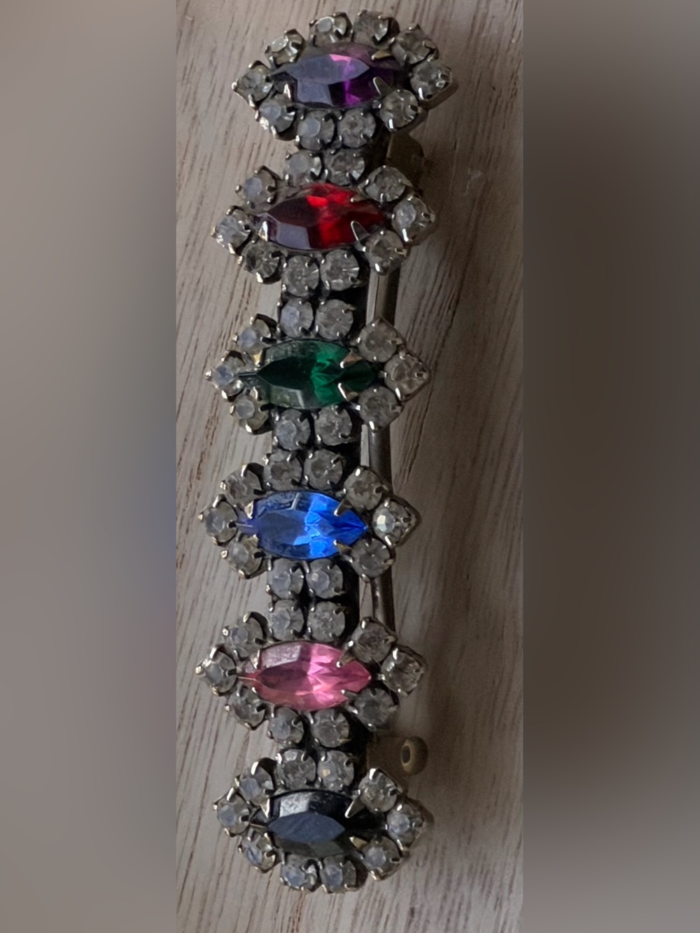 Vintage Crystal Barrette Hair Clip - Picture 2 of 3